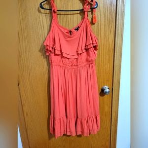 Torrid coral challis ruffle dress size 1